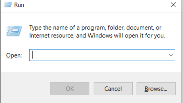 computer run dialogue box