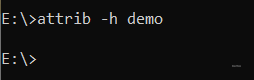 command prompt image to retrieve hidden folder on computer