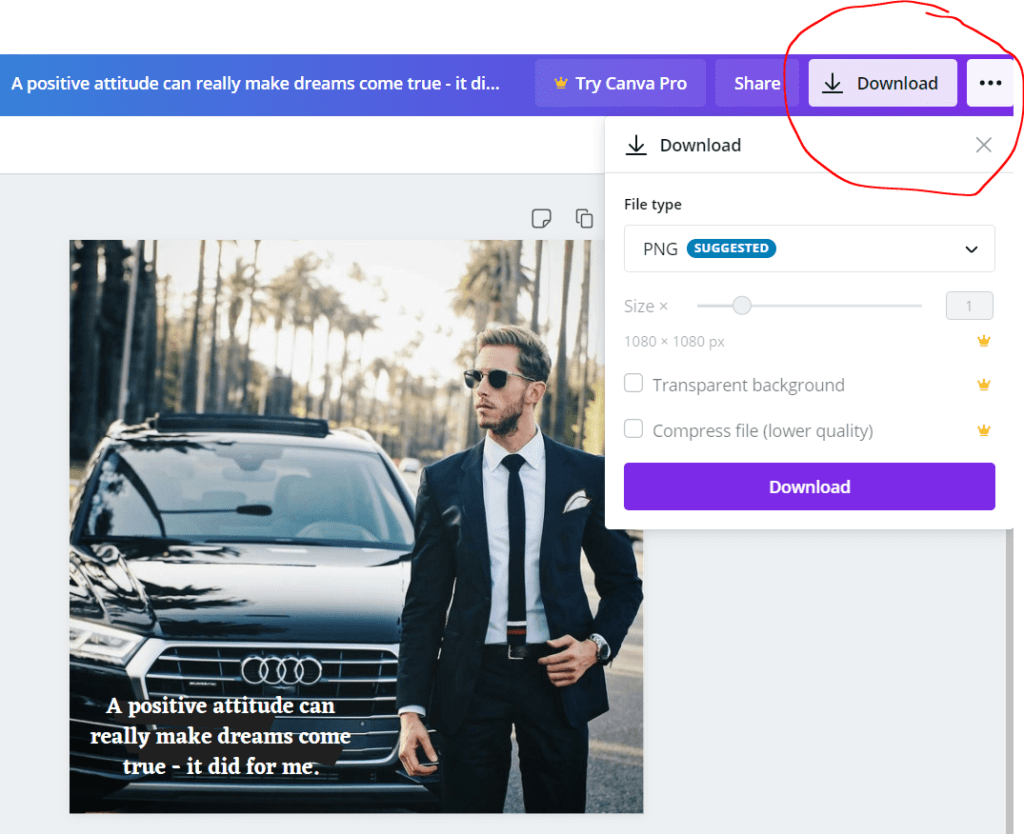download image on canva