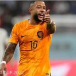 Memphis Depay during Netherlands' World Cup match against the U.S. in Doha, Qatar, Saturday, Dec. 3, 2022. (AP Photo/Martin Meissner)