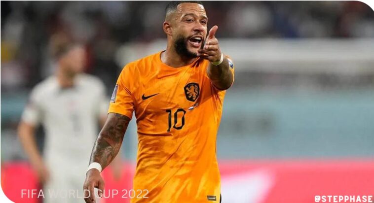 Memphis Depay during Netherlands' World Cup match against the U.S. in Doha, Qatar, Saturday, Dec. 3, 2022. (AP Photo/Martin Meissner)