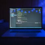 coding laptop dark screen
