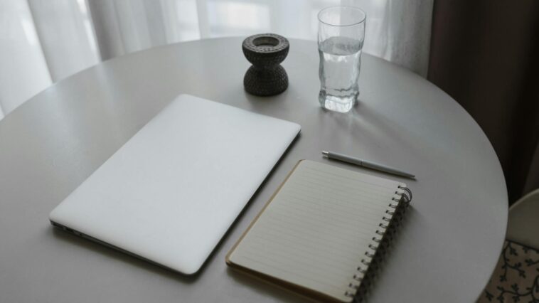 writing laptop creative workspace