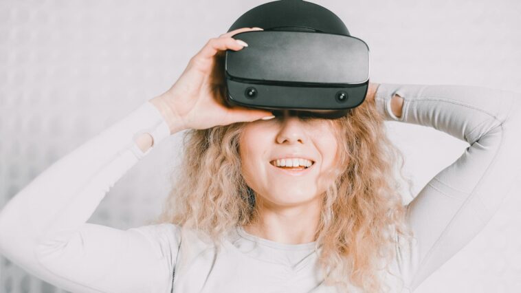 VR headset futuristic sleek