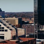 Urban cityscape of buildings in Fort Worth, Texas showcasing modern architecture.