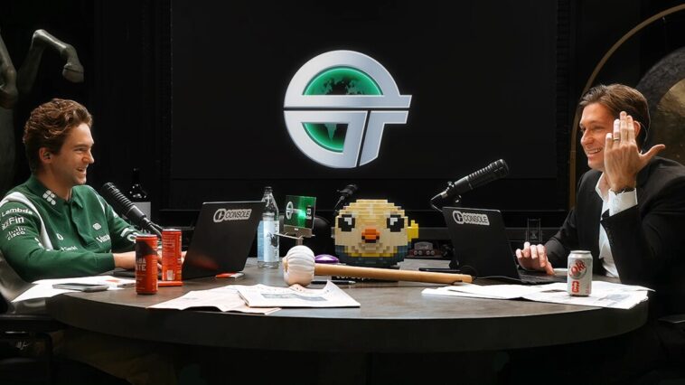 TBPN hosts Jordi Hays and John Coogan on set - OpenAI acquires TBPN tech talk show