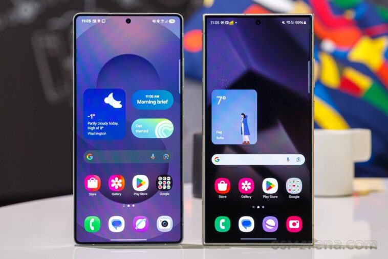 Samsung Galaxy S25 Ultra compared to S24 Ultra - size and design changes